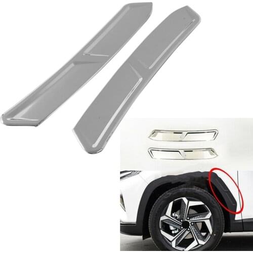 Car Front Wheel Eyebrow Decorative Frame Front Wheel Eyebrow Side Cover Bright Strip for Hyundai Tucson 2021-2022