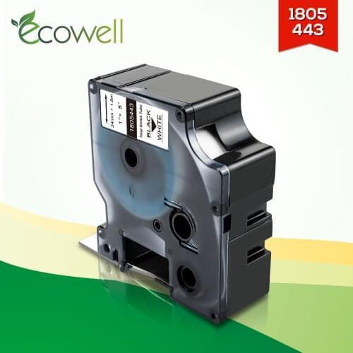 Ecowell Compatible for Dymo Heat Shrink Tube 1805443 24mm Black on White label tape for Dymo Rhino 4200 5200 6000 Label Maker