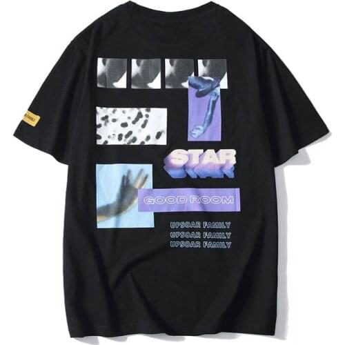 Hip-hop Street Fashion Summer New Round Neck T-shirt Male Street Loose Oversize Short Sleeve Tee
