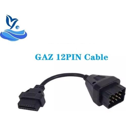 Gaz 12pin for 16 PIN Female to Male 12 pin OBD OBD2 OBDII DLC Converter cars Cable gaz12pin for delphis for autocoms Free ship