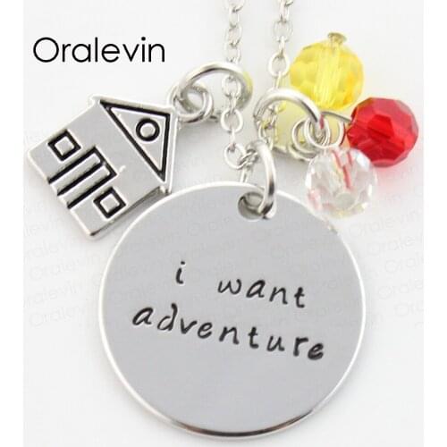 I WANT ADVENTURE Charms Necklace Lover Gift Jewelry 10Pcs/Lot,#LN277