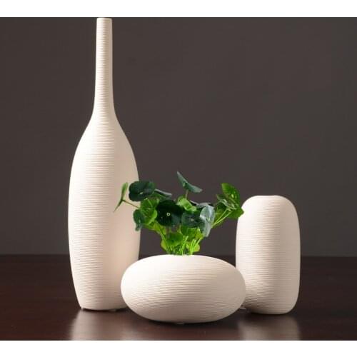 Nordic ceramic vases modern simple white flower arrangement dry flower flower living room dining room table vase