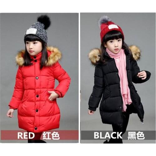 2016 Children Parka Girls Winter Coat Long Duck Down Thick Cotton-padded Hooded Winter Jacket For Girls Warm Wadded Coat