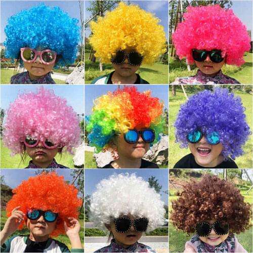 Cosplay Explode Wig Kids Colorful Headgear For Adult Halloween Party Dance Performance Props Hair Set Children Wig Gift