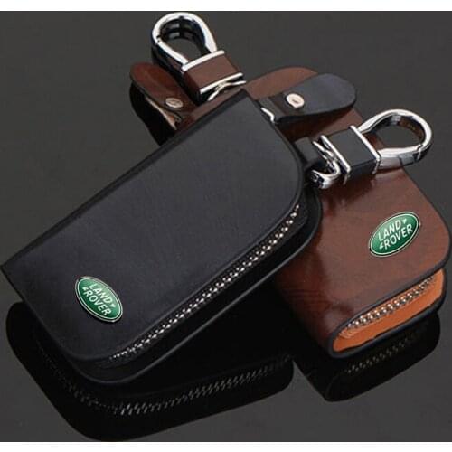 Leather Car Key Case Key Bag for Land Rover Discovery 2 3 4 5 Range Rover Evoque L322 Vogue Velar L405 P38 styling Accessories