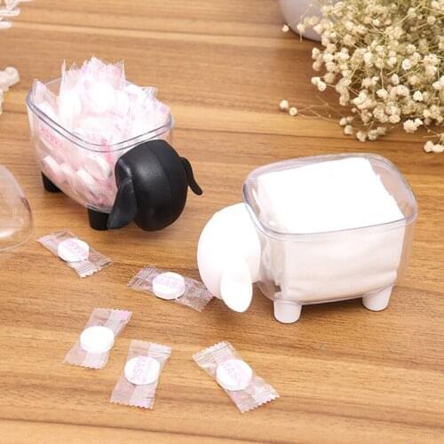 Creative Sheep Dust-proof Cosmetic Cotton Storage Box Mini Plastic Cotton Swab Storage Box Desktop Cosmetic Storage Organizer