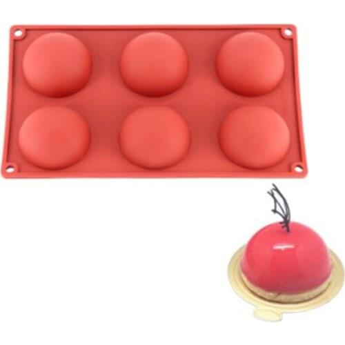 6 Holes silicone mold for cake chocolate round candy fondant mould pudding jelly ice soap molds cake pastry baking tool