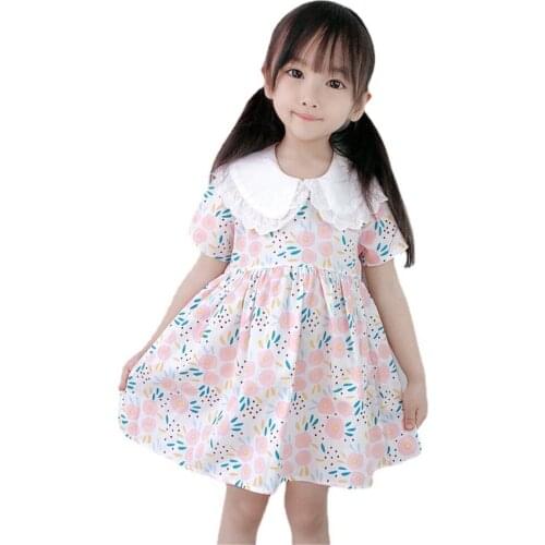 Summer Peter Pan Collar New Design Girl Dress Cotton Newborn Toddlers Cute Baby Outfits Princess Kids Clothes Infant Dresses