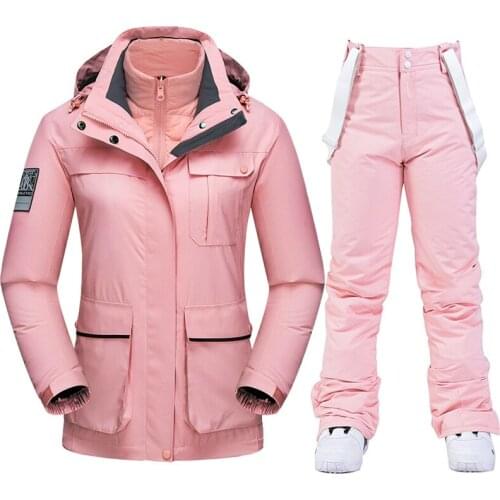 Ski Suit Women Winter Down liner Ski Jackets Pants Warm Waterproof Womens Snowboard Jacket Outdoor Snow Cycling Camping Brand