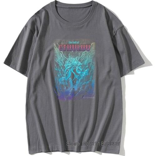 Horror Movie Mens 100% Cotton O Neck Tops/Tees Cool Design Cthulhu Monster 3D Print Casual Tee Shirts Discount Team Game Shirts