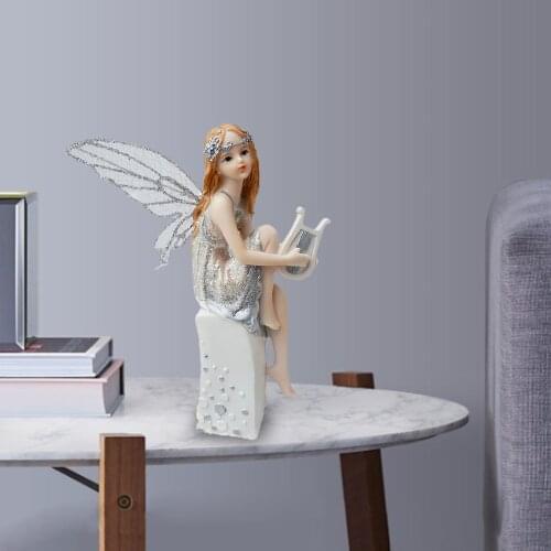 Music Fairy Statue Angel Figurine Wall Shelf Home Decor Ornaments Gift