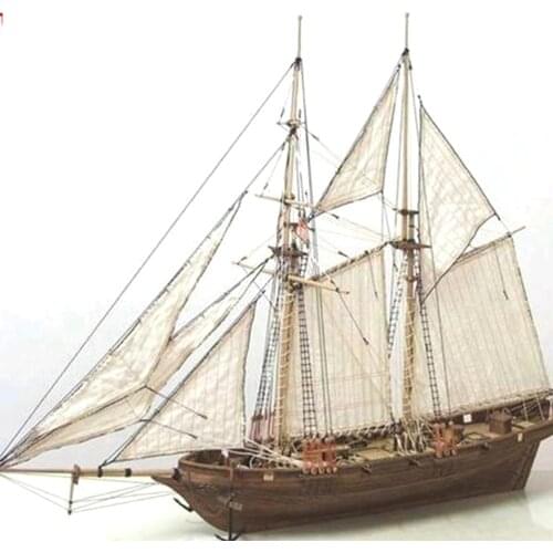 1 Set Assembling Building Kits Ship Model Wooden Sailboat Toys Sailing Model Assembled Wooden Kit DIY Wood Crafts