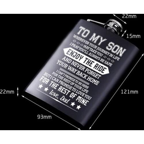 Dad To My Son Hip Flask Set Best Man Gift Box Packing Luxury Alcohol Hip Flasks Stainless Steel Whiskey Wine Bottles Drinkware