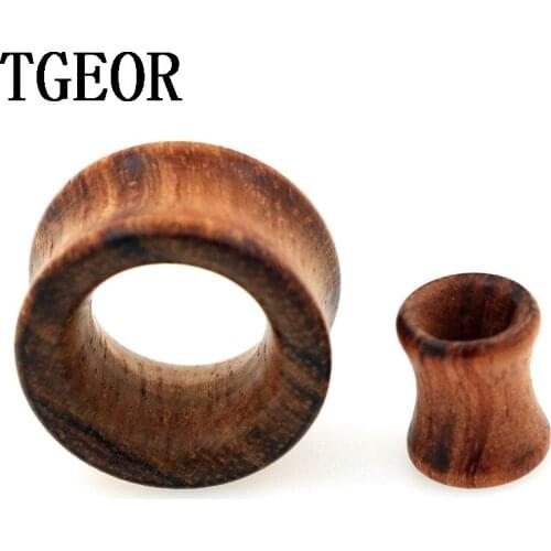 New arrive hot high quality 1pair gauges original Rosewood wood hole double flare multi colors ear tunnel free shipping