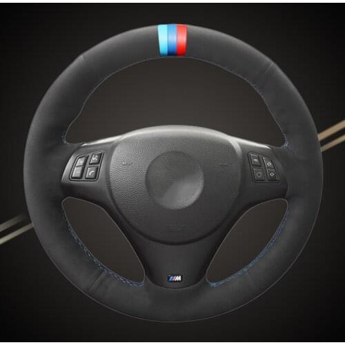 Car Braid On The Steering Wheel Cover for BMW E90 E91 E92 E93 E87 E81 E82 E88 X1 E84 335i Auto Braiding Wheel Covers Car-styling