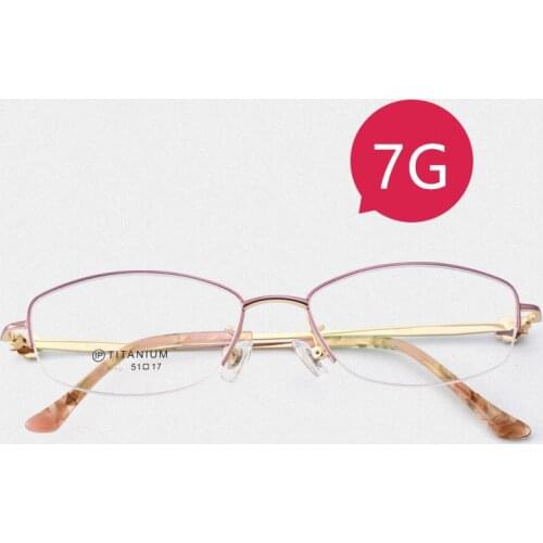 Pure Titanium Eyeglasses Frame Women Half frame Myopia Glasses Prescription Glasses Designer Optical Glasses Frame 873