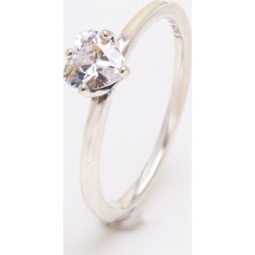 100% 925 sterling silver fashion Ring Valentines Day Zircon Pair Ring Couple EuroPe And America TransParent Love Sing