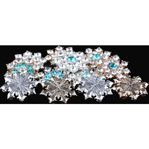 120pcs/lot)23MM Clear Bling Metal Rhinestone Button Manual Flatback Crystal Decoration Button For Baby Girl Hair Accessories