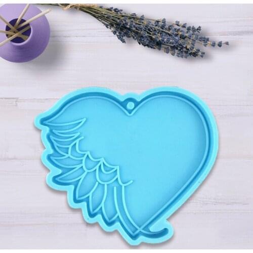 R58E DIY Crafts Love Feather Keychain Epoxy Resin Mold Pendant Casting Silicone Mould