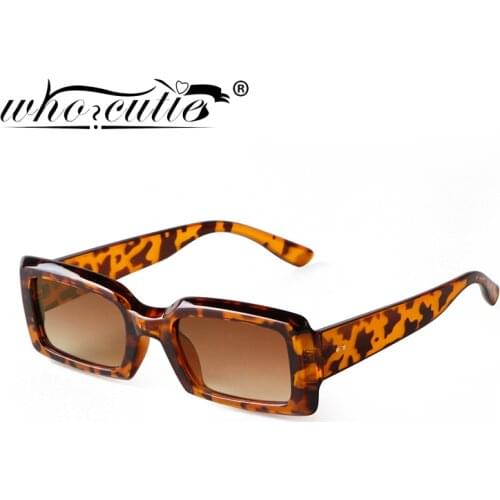 Retro Rectangle Women Sunglasses Brand Designer Fashion Jelly Sun Glasses 90s Leopard Square Frame Rivet Shades Eyewear Sunnies