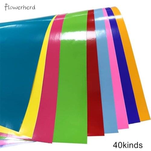40Kinds Heat Transfer Vinyl 12"X12" Roll Iron on Sticky Vinyl HTV Bundle for Cricut Silhouette Cameo DIY Iron on T-Shirts Fabric