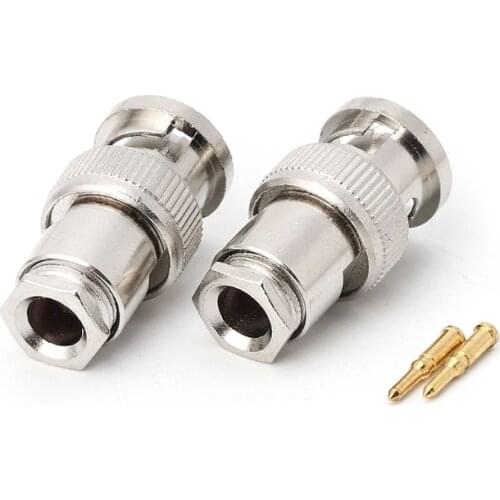 10pcs BNC Male Plug Connector Clamp Type BNC RG58 for CCTV Security Coax Coupler Video BNC Connector Adapter
