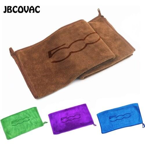 1pc 30*30 CM Auto Wash Cleaning Towel Accessories Universal Stickers Case For Fiat 500 Punto Abarth 124 Stilo Ducato Car Styling