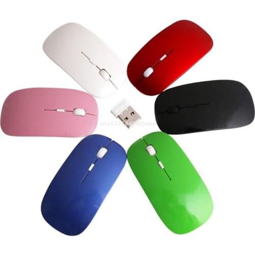 2.4GHz Wireless Ultra Thin Optical Scroll Mouse/Mice +USB Receiver For PC Laptop Dropship
