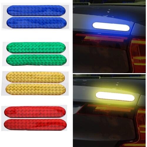 2pcs 4 Colors Car Door Sticker Decal Car Reflective Stickers Warning Tape Reflective Strips Safety Mark Car-styling