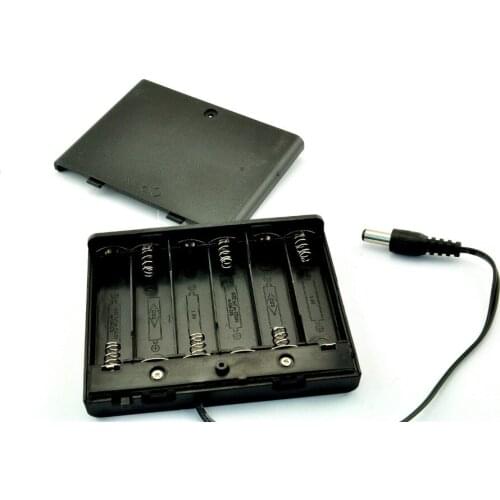 2pcs AA battery holder DIY wire AA*6/8 battery box with battery housing DC head