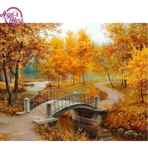 5D DIY diamond embroidery Autumn landscape diamond painting Cross Stitch full square Rhinestone mosaic home decoration gift