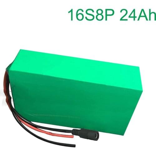 60V 24Ah 16S8P 18650 Li-ion Battery electric two Three wheeled motorcycle bicycle ebike 310*155*70mm