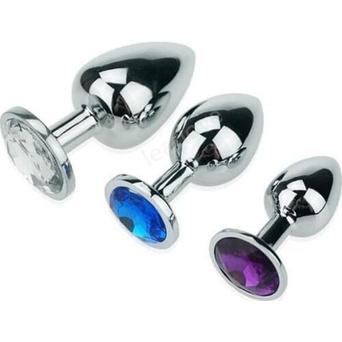 3PCS S+M+L Sizes Stainless Steel Metal Anal Plug Dildo Sex Toys Gay Anal Beads Massage Jewelry Butt Plug For Women Men