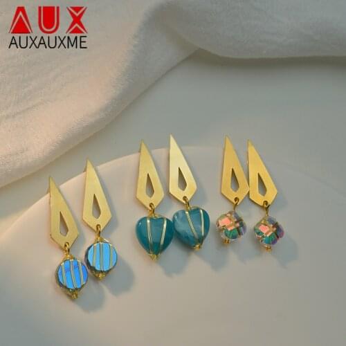 Женские золотые серьги Auxauxme China At AliExpress
