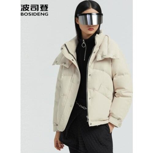 BOSIDENG new women down coat big collar lapel collar short down jacket waterproof warm high quality B00145512