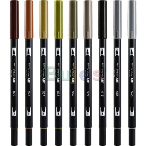 Tombow Earth Color Color Brush, Double Headed Watercolor Brush, Soft Head Childrens Painting Brush,Single Color, Art Supplies