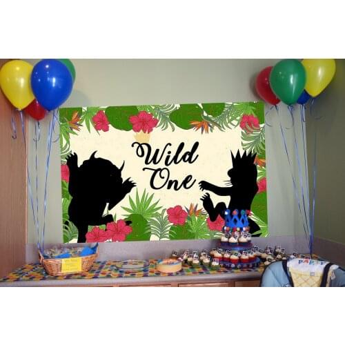 Jungle Safari Baby Boy Birthday Party Backdrops Wild One Animals Baby Shower Banner Studio Photo Background Celebrating Decors