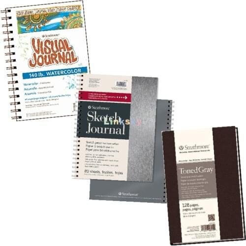 Strathmore 25-535 Sketch Journal fine tooth surface,469 Hardbound Art Journal,460 Visual Watercolor Journal,Drawing paper