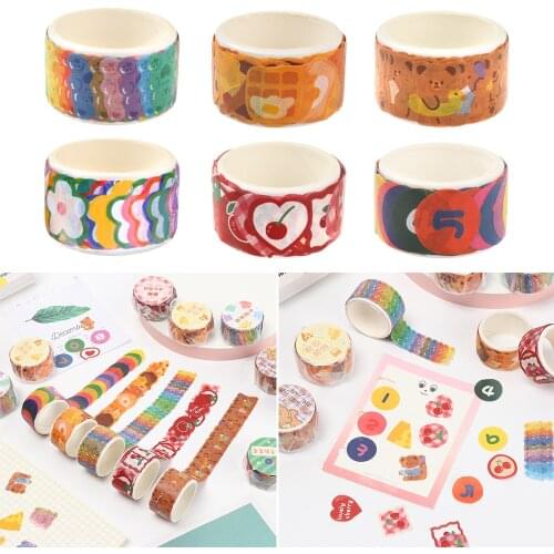 1Roll Washi Tape Heart Round Petal Adhesive Tape DIY Scrapbooking Stickers Masking Tape Diary Label Stationery