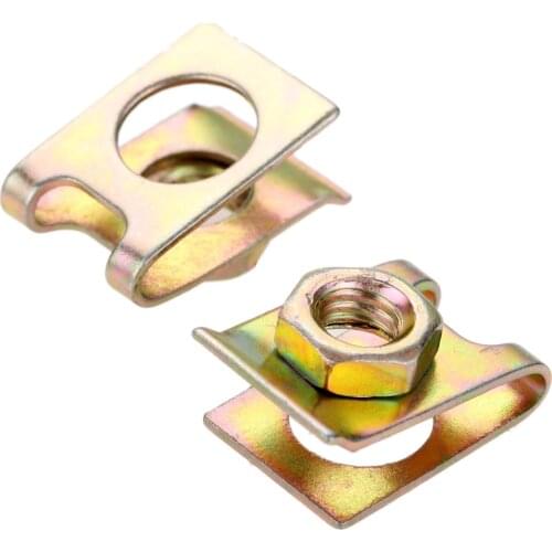 Mtsooning 20pcs Automotive Car License Plate Fasteners 6mm Screw Rivet Fixed Retaining Clips Metal M6 Nut U-Type Gasket