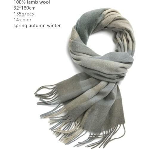 Naizaiga 100% lamb wool men plaid winter warm scarf daddy shawl , HSYR55