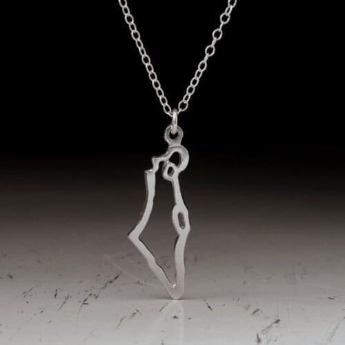 Outline Israel Country Necklace Minimalist Holy land Pride Jewish Judaica Charm Geography Map Necklace Jewelry