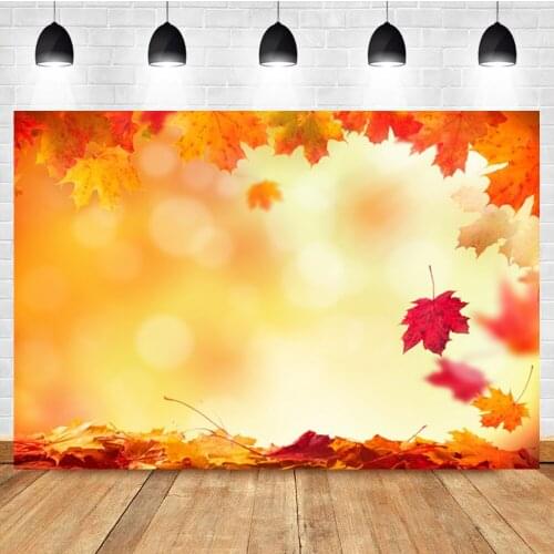 Natural Autumn Yellow Maple Leaves Light Bokeh Home Decor Backgrounds Photography Customize Backdrops Props For Photo Studio