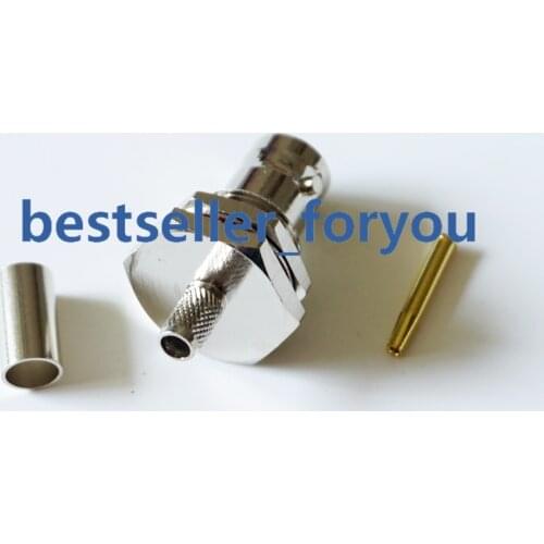 BNC Female Q9 jack O-ring Bulkhead Crimp Connector for RG58 RG142 LMR195 RG400 Coaxial Coax cable
