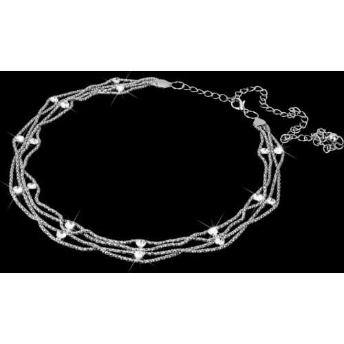 Adjustable Dress Jeans Silver Metal Crystal Rhinestone Body Chain Waist Belt