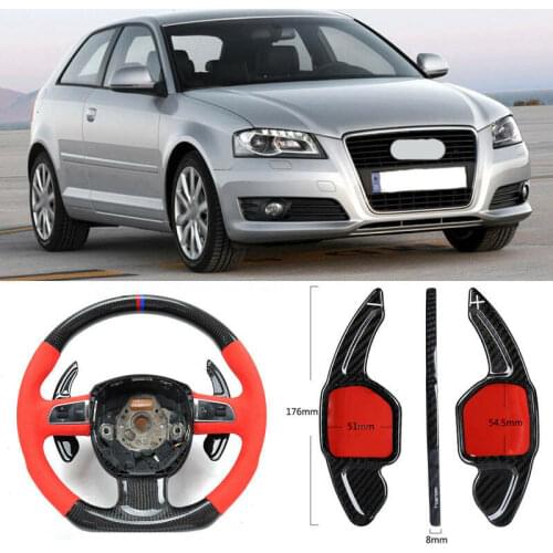 Carbon Fiber Gear DSG Steering Wheel Paddle Shifter Cover Fit For Audi A3 09-12