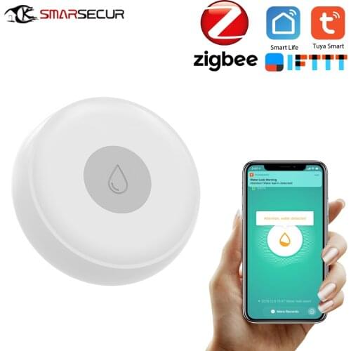 Tuya APP Zigbee Smart Home Water Leak Sensor Wireless Flooding Detector Water Leakage Detection Alert Water Level Overflow Alarm