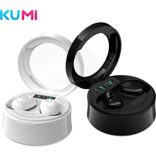 KUMI K5 TWS ANC Bluetooth 5.1 Earphone Active Noise Canceling True Wireless LED Sports HiFi Stereo Bass In Ear Gaming Earbuds