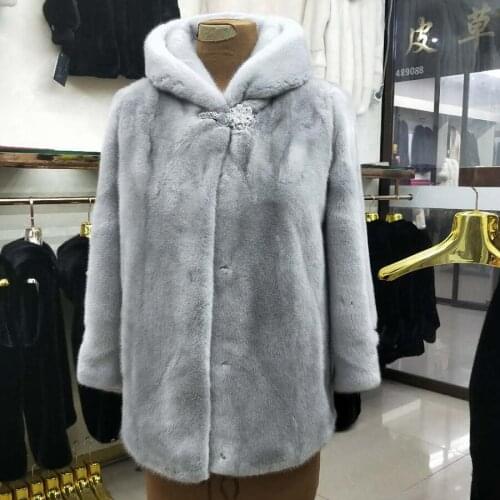 High quality Real Natural Mink Fur Coat Women Winter medium Mink Fur Coat Fur Jacket
