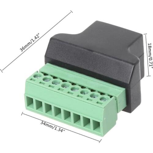 1pc RJ45 Female To Screw Terminal 8 Pin Connector Ethernet Cable Extender Adapter
